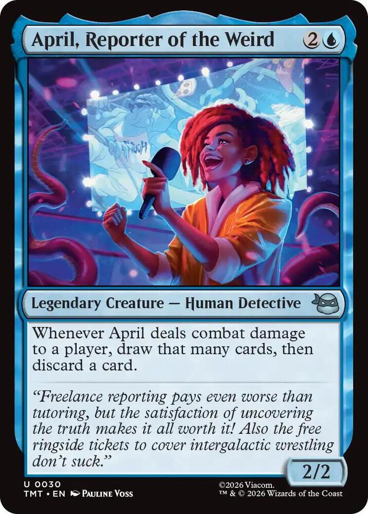 April, Reporter of the Weird 30 card from Teenage Mutant Ninja Turtles