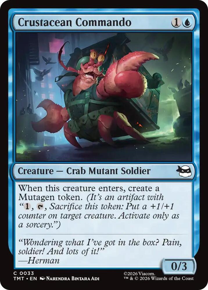 Crustacean Commando 33 card from Teenage Mutant Ninja Turtles
