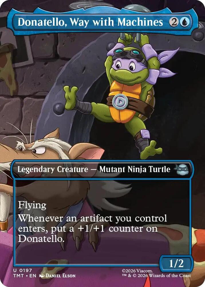 Donatello, Way with Machines (Borderless) 197 card from Teenage Mutant Ninja Turtles