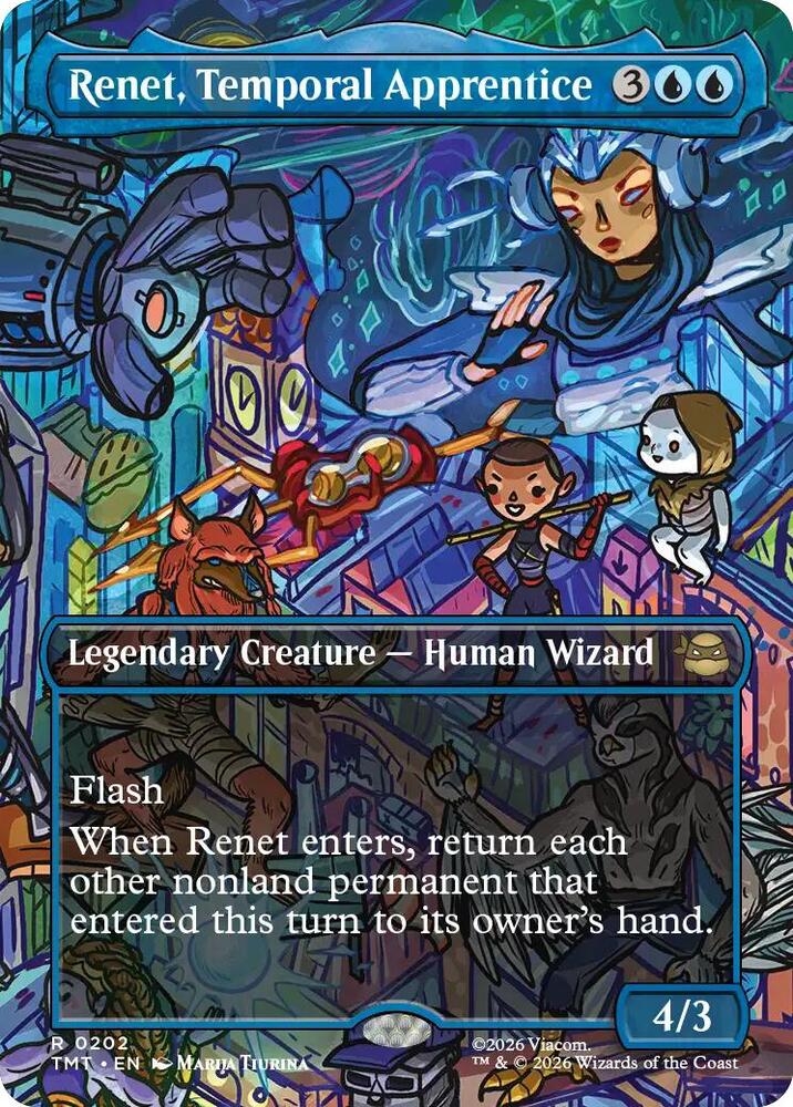 Renet, Temporal Apprentice (Borderless) 202 card from Teenage Mutant Ninja Turtles