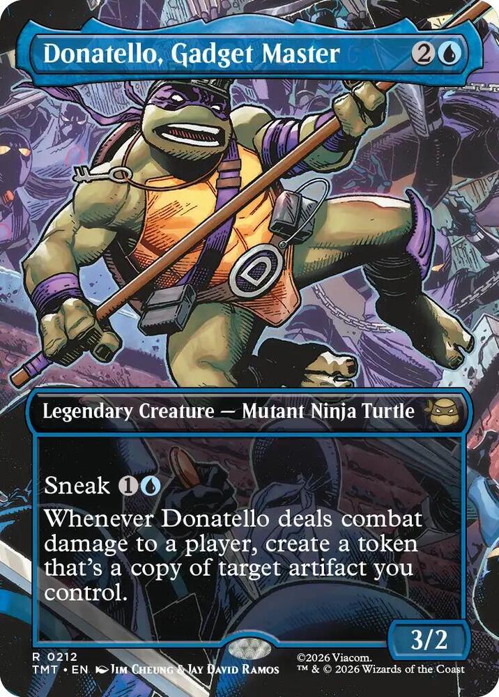 Donatello, Gadget Master (Borderless) 212 card from Teenage Mutant Ninja Turtles