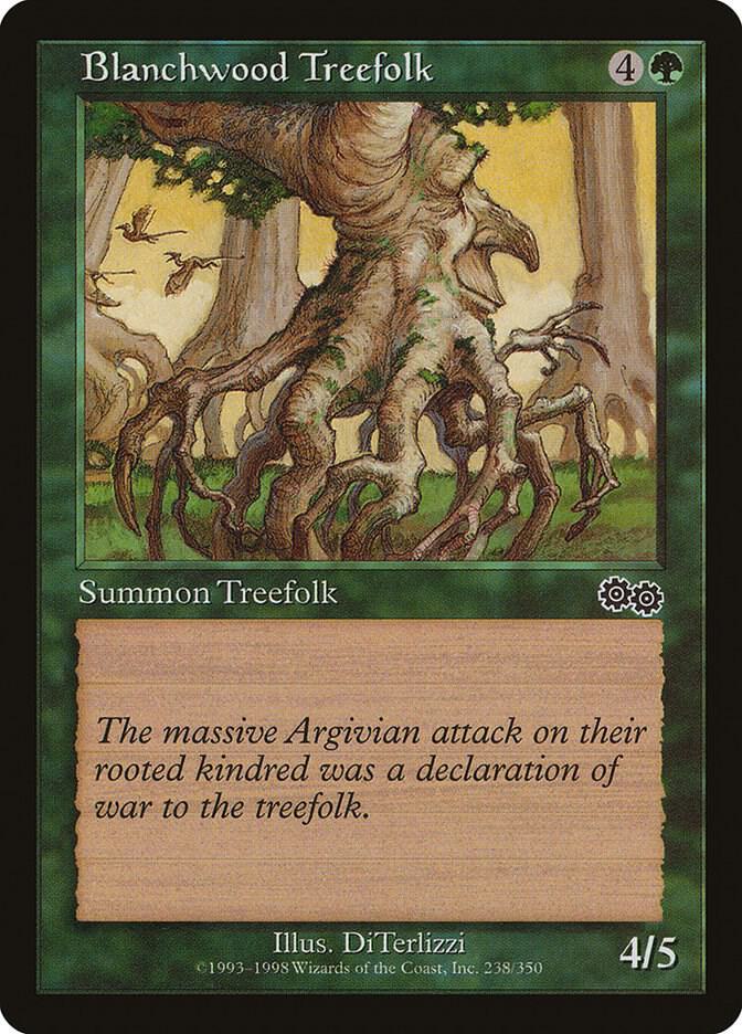 Blanchwood Treefolk 238 card from Urza's Saga