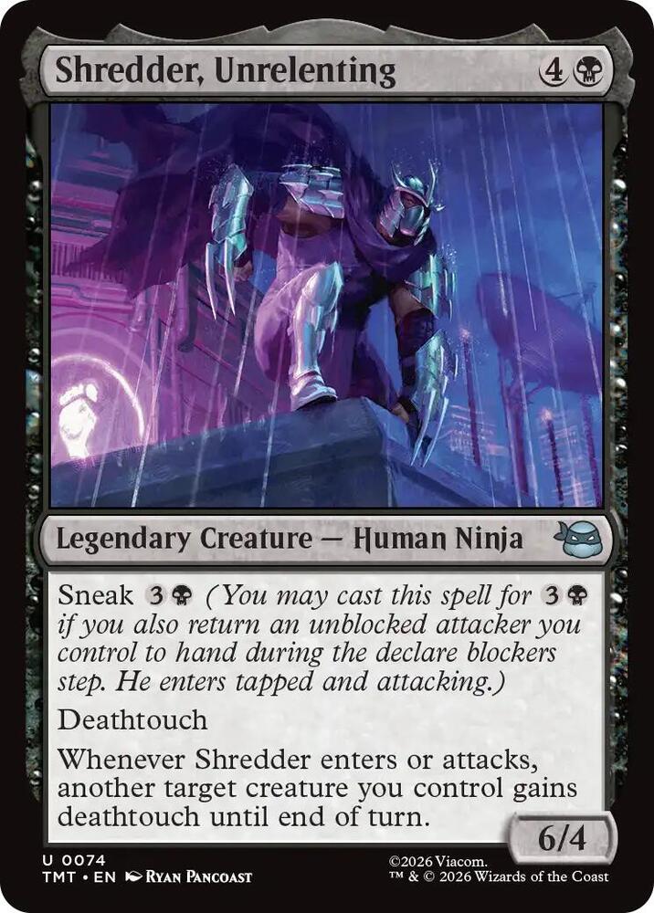 Shredder, Unrelenting 74 card from Teenage Mutant Ninja Turtles