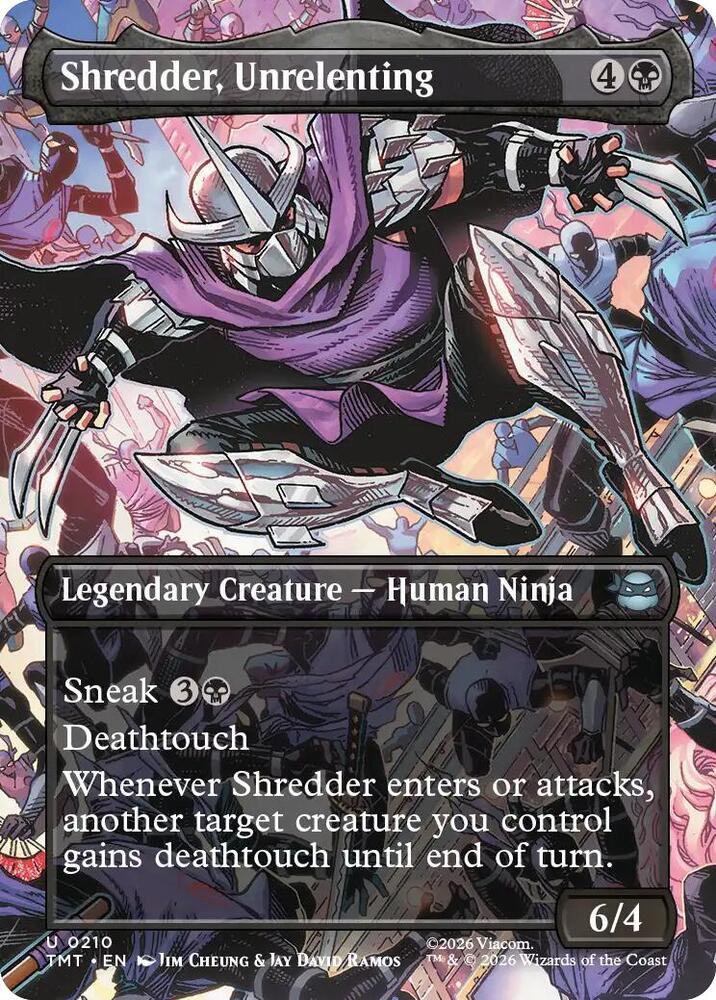 Shredder, Unrelenting (Borderless) 210 card from Teenage Mutant Ninja Turtles
