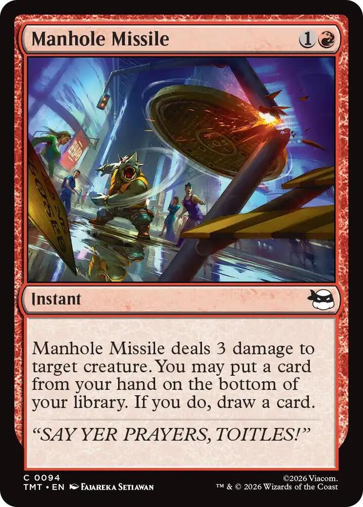 Manhole Missile 94 card from Teenage Mutant Ninja Turtles