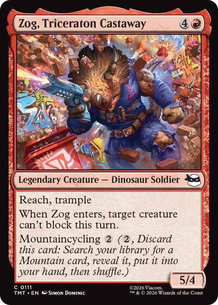 Zog, Triceraton Castaway 111 card from Teenage Mutant Ninja Turtles