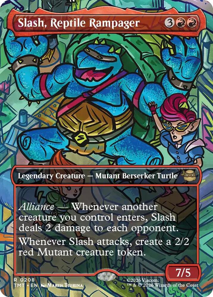 Slash, Reptile Rampager (Borderless) 208 card from Teenage Mutant Ninja Turtles