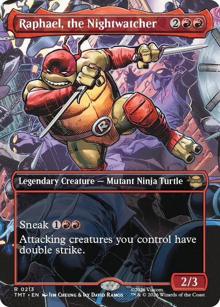 Raphael, the Nightwatcher (Borderless) 213 card from Teenage Mutant Ninja Turtles