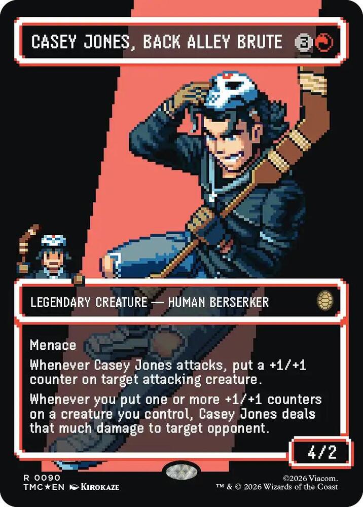 Casey Jones, Back Alley Brute (Borderless) (Surge Foil) 90 card from Commander: Teenage Mutant Ninja Turtles