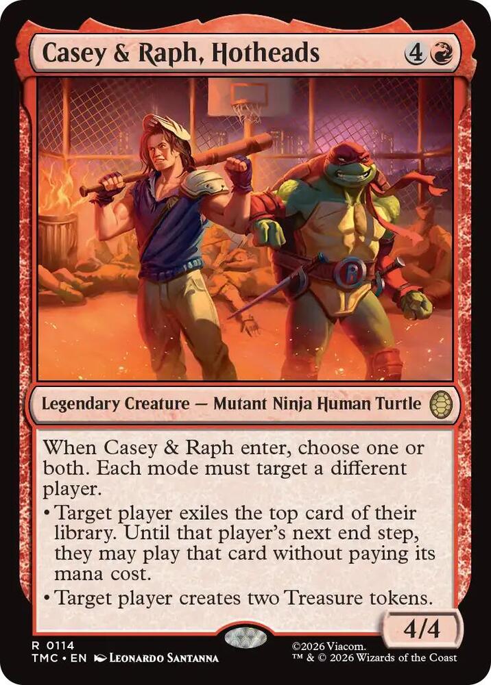 Casey & Raph, Hotheads 114 card from Commander: Teenage Mutant Ninja Turtles