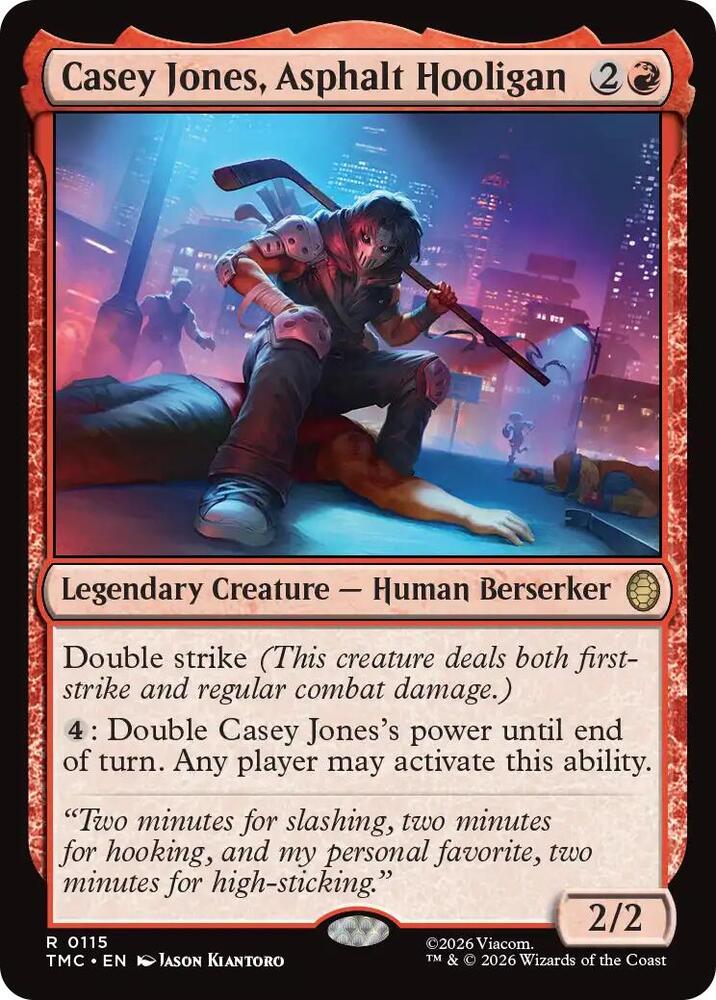 Casey Jones, Asphalt Hooligan 115 card from Commander: Teenage Mutant Ninja Turtles