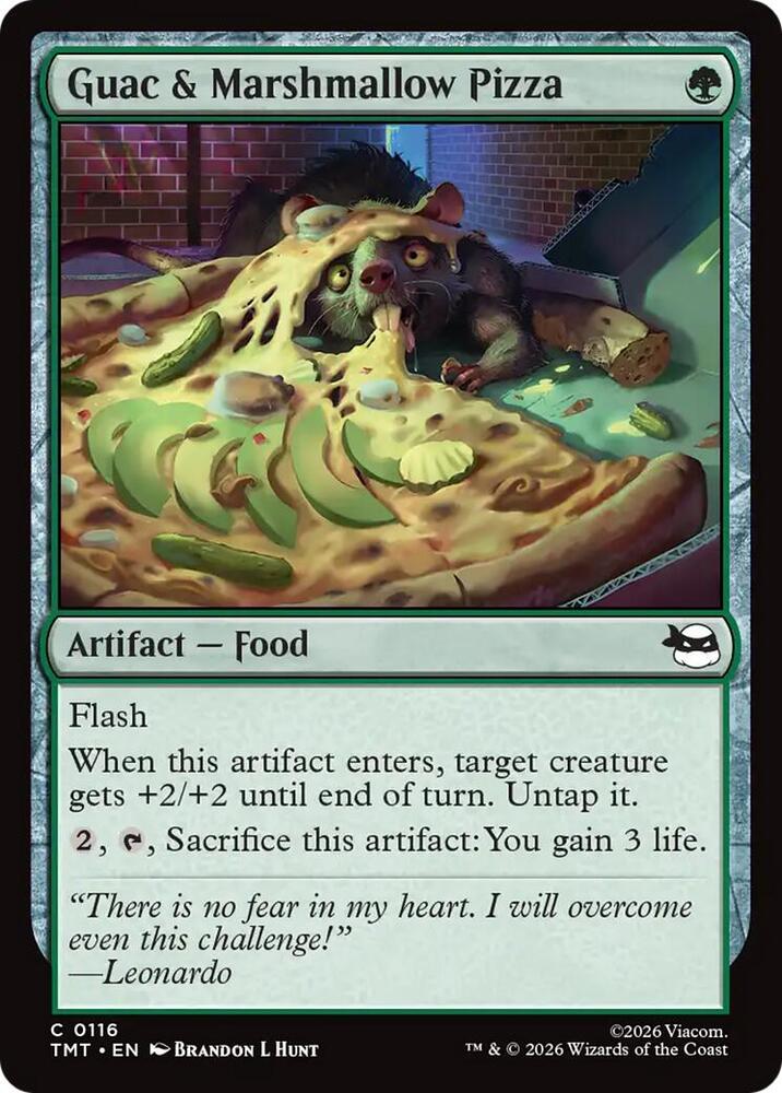 Guac & Marshmallow Pizza 116 card from Teenage Mutant Ninja Turtles
