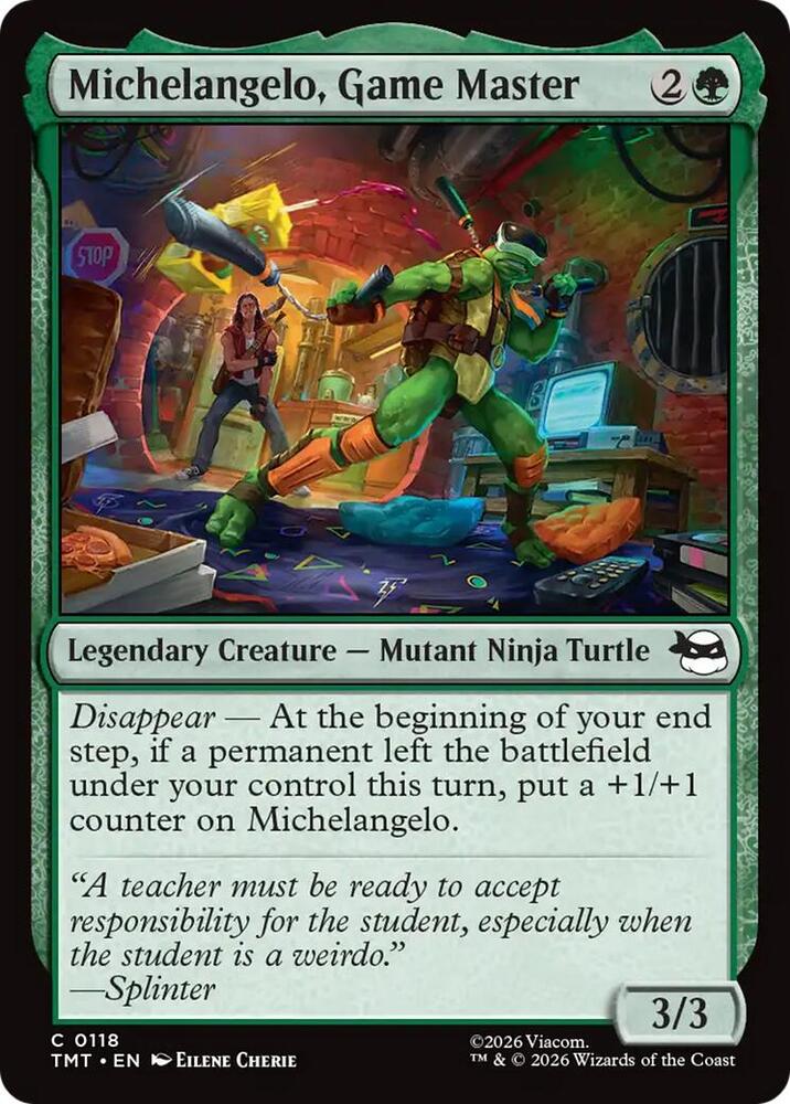 Michelangelo, Game Master 118 card from Teenage Mutant Ninja Turtles