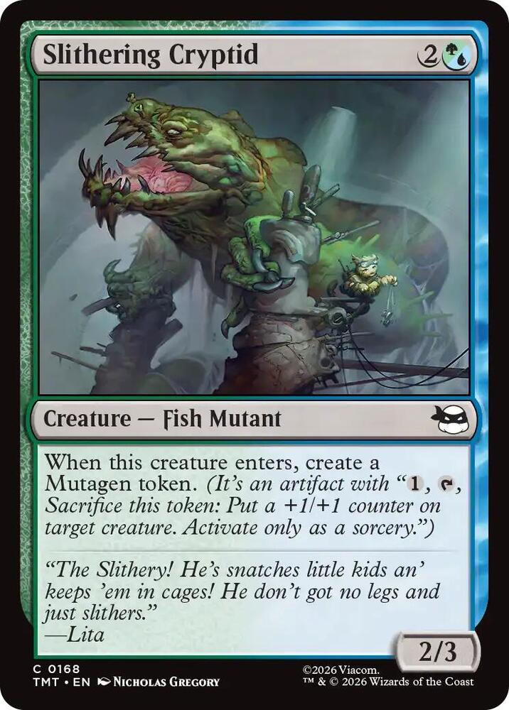 Slithering Cryptid 168 card from Teenage Mutant Ninja Turtles
