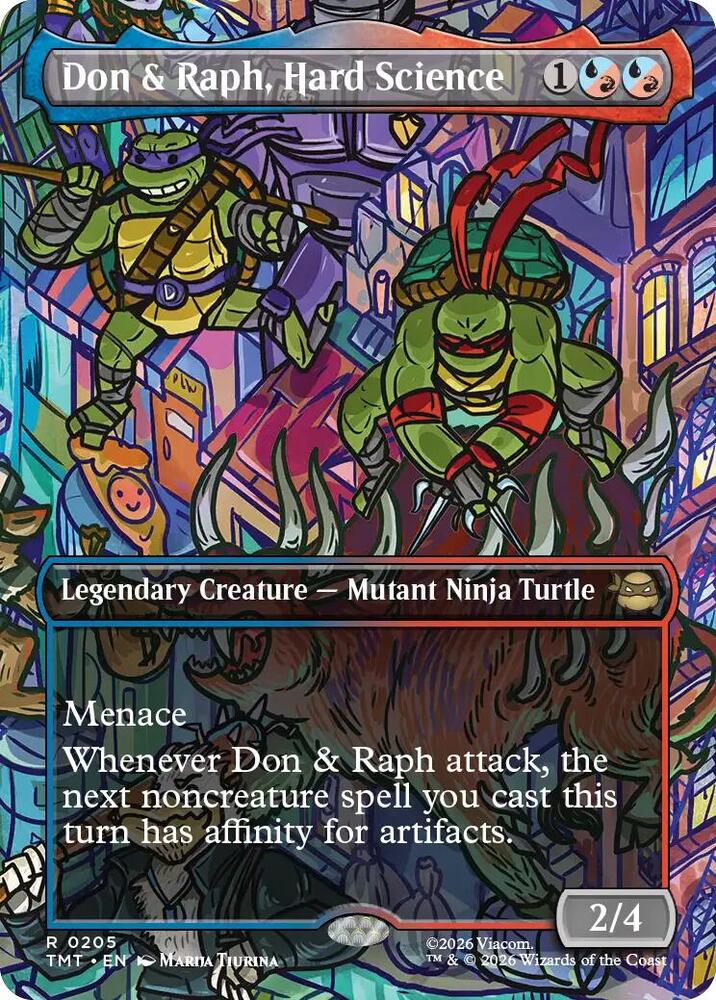 Don & Raph, Hard Science (Borderless) 205 card from Teenage Mutant Ninja Turtles