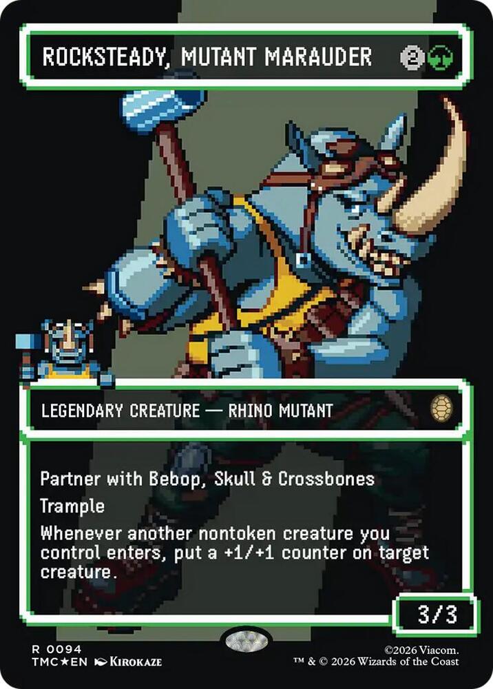 Rocksteady, Mutant Marauder (Borderless) (Surge Foil) 94 card from Commander: Teenage Mutant Ninja Turtles
