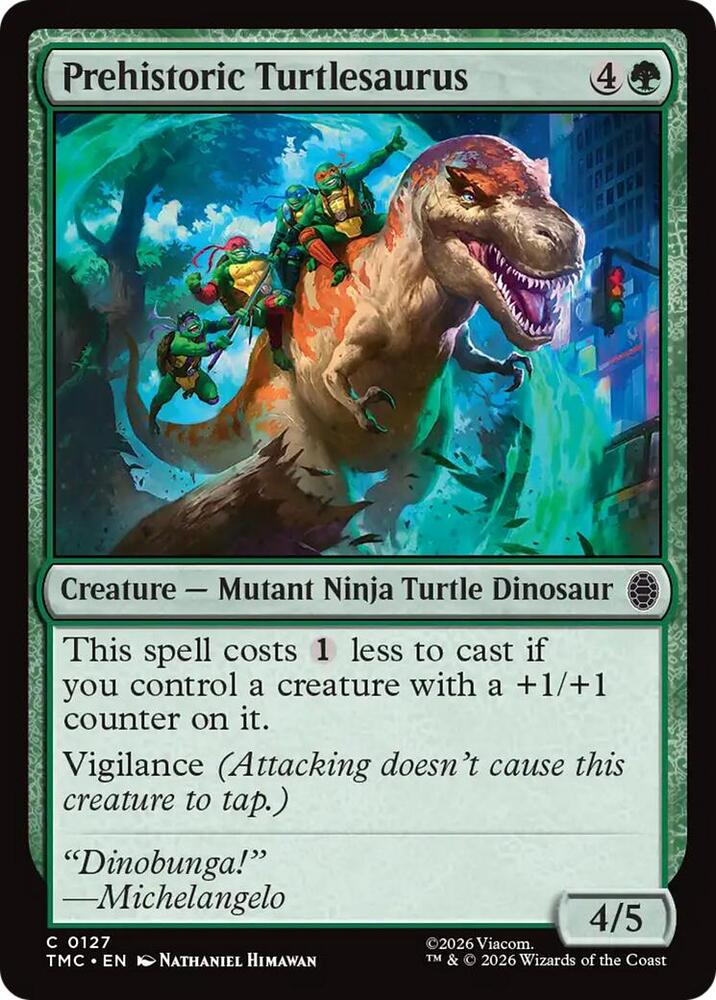 Prehistoric Turtlesaurus 127 card from Commander: Teenage Mutant Ninja Turtles
