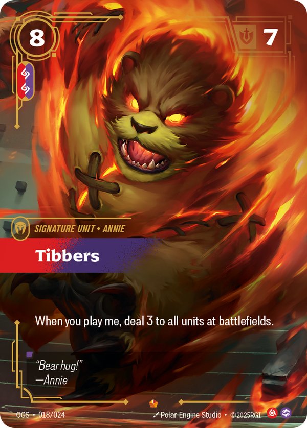 Tibbers 018/024 card from Riftbound Organized Play Promotional Cards