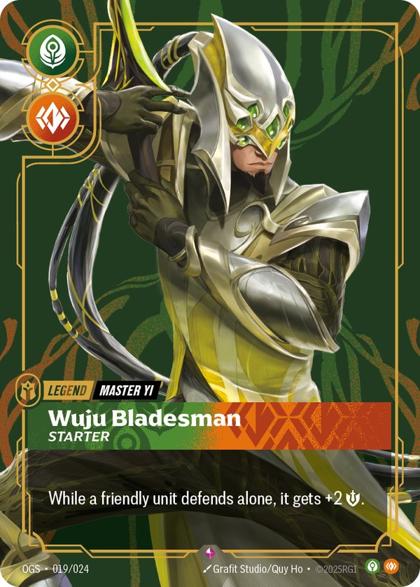 Master Yi - Wuju Bladesman 019/024 card from Riftbound Organized Play Promotional Cards