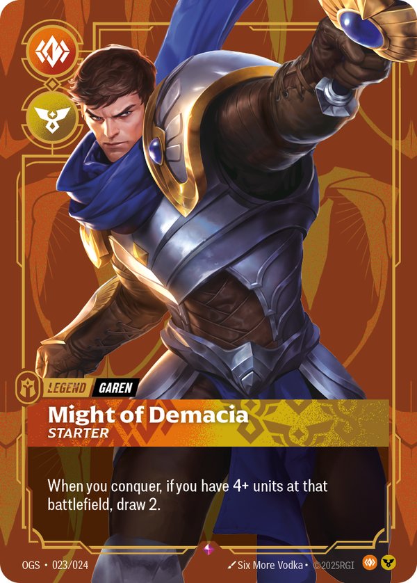 Garen - Might of Demacia 023/024 card from Riftbound Organized Play Promotional Cards