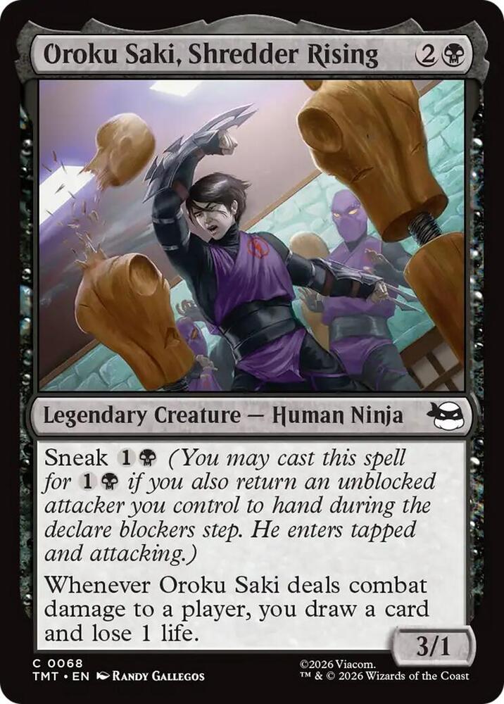 Oroku Saki, Shredder Rising 68 card from Teenage Mutant Ninja Turtles