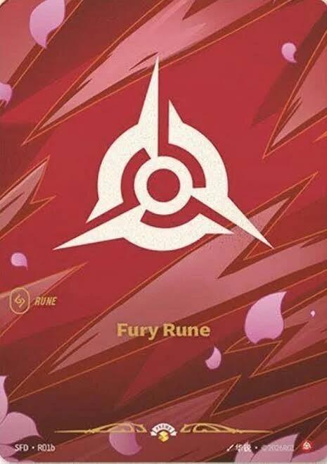 Fury Rune R01b card from Riftbound Organized Play Promotional Cards