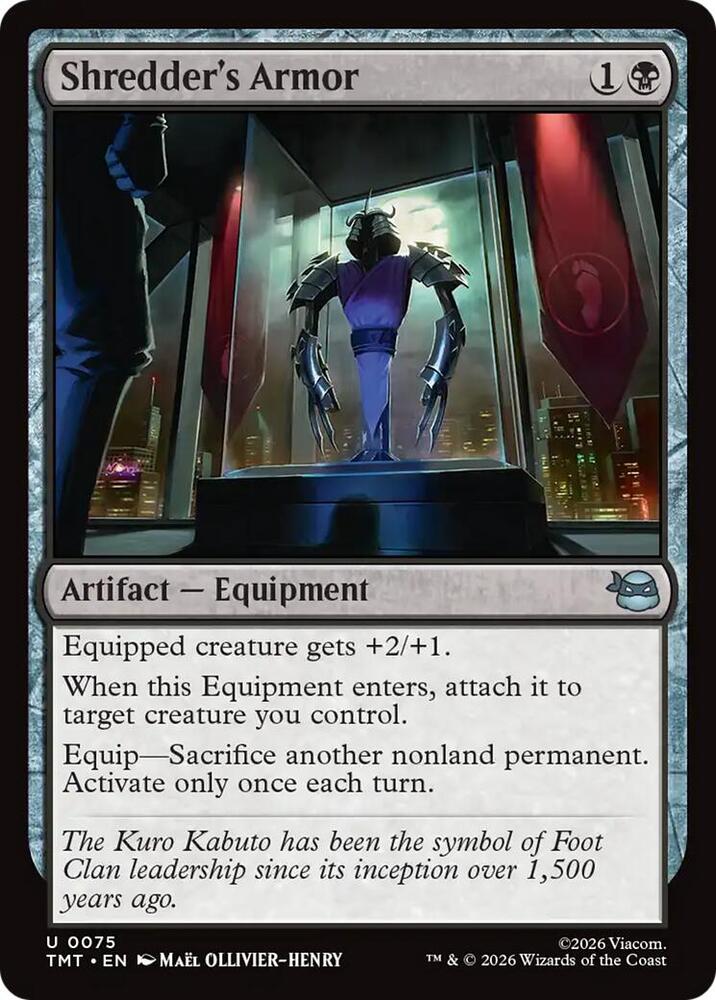 Shredder's Armor 75 card from Teenage Mutant Ninja Turtles