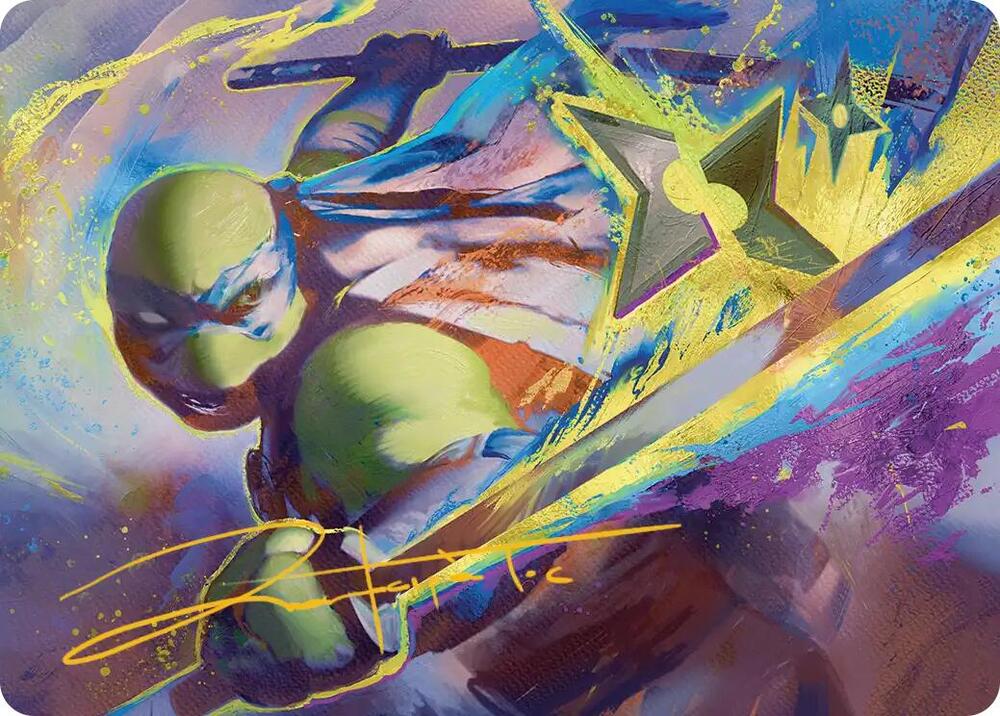 Leonardo's Technique Art Card (Gold-Stamped Signature) 2 card from Art Series: Teenage Mutant Ninja Turtles