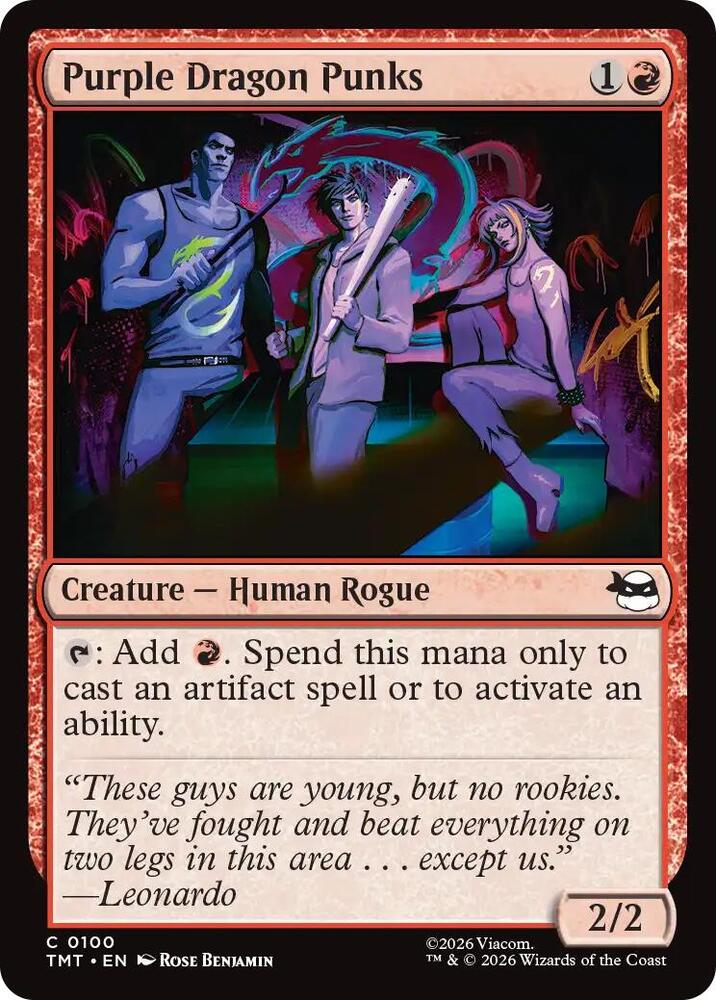 Purple Dragon Punks 100 card from Teenage Mutant Ninja Turtles