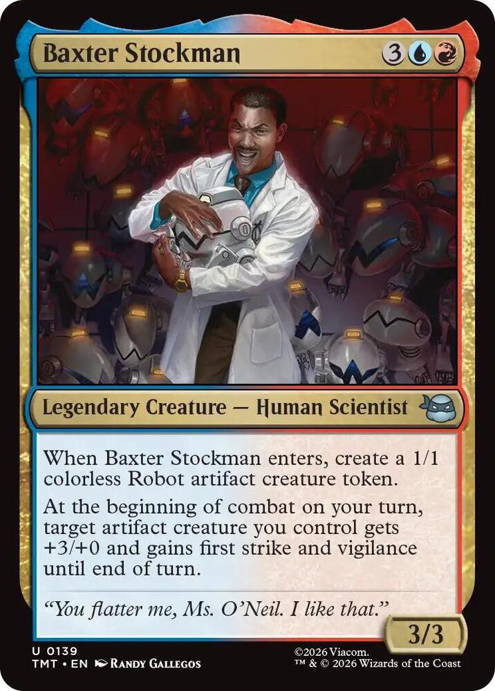 Baxter Stockman 139 card from Teenage Mutant Ninja Turtles
