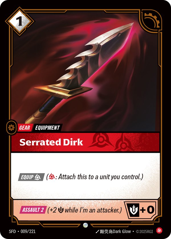 Serrated Dirk 009/221 card from Riftbound Organized Play Promotional Cards