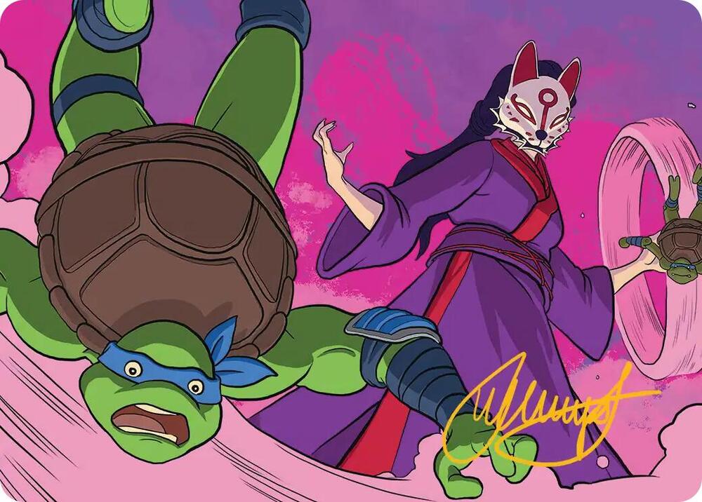 Kitsune's Technique Art Card (Gold-Stamped Signature) 24 card from Art Series: Teenage Mutant Ninja Turtles