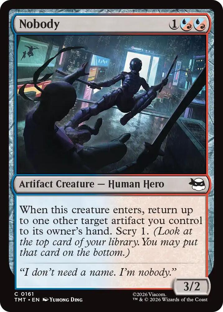 Nobody 161 card from Teenage Mutant Ninja Turtles