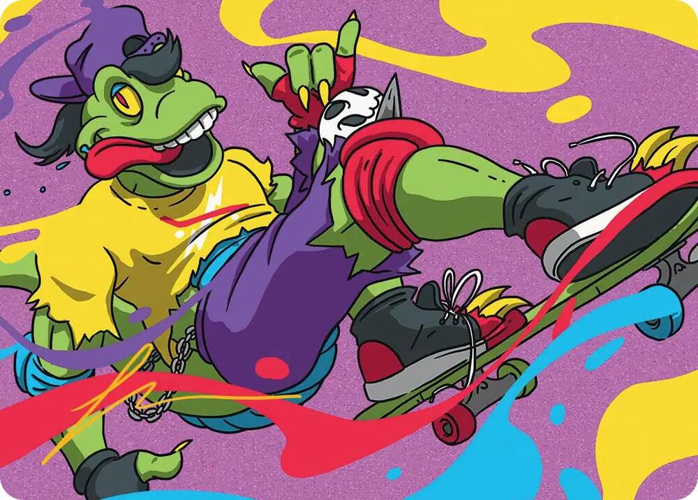 Mondo Gecko Art Card (Gold-Stamped Signature) 26 card from Art Series: Teenage Mutant Ninja Turtles