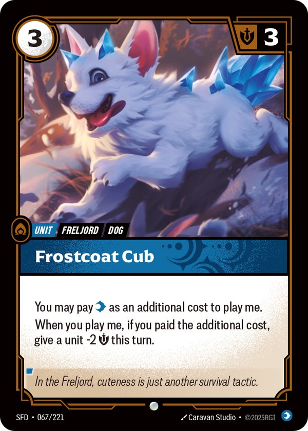 Frostcoat Cub 067/221 card from Riftbound Organized Play Promotional Cards