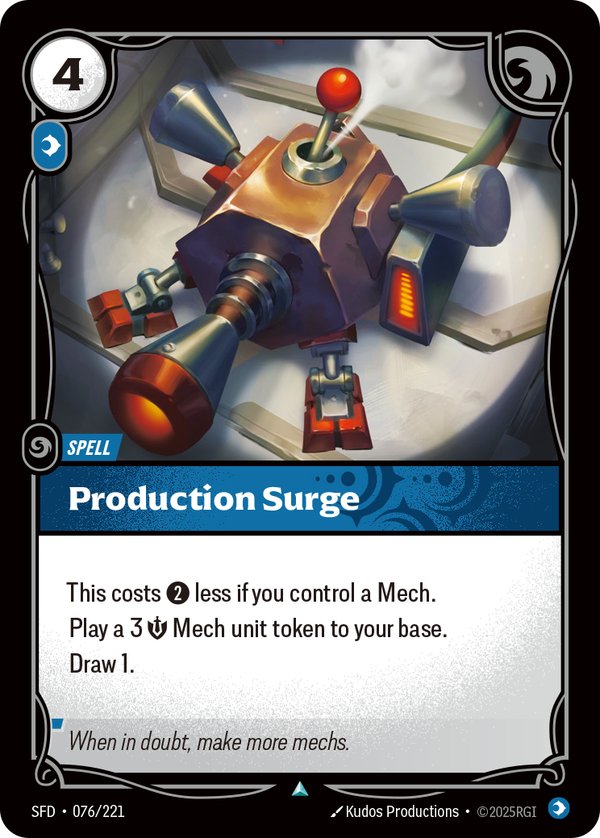 Production Surge 076/221 card from Riftbound Organized Play Promotional Cards