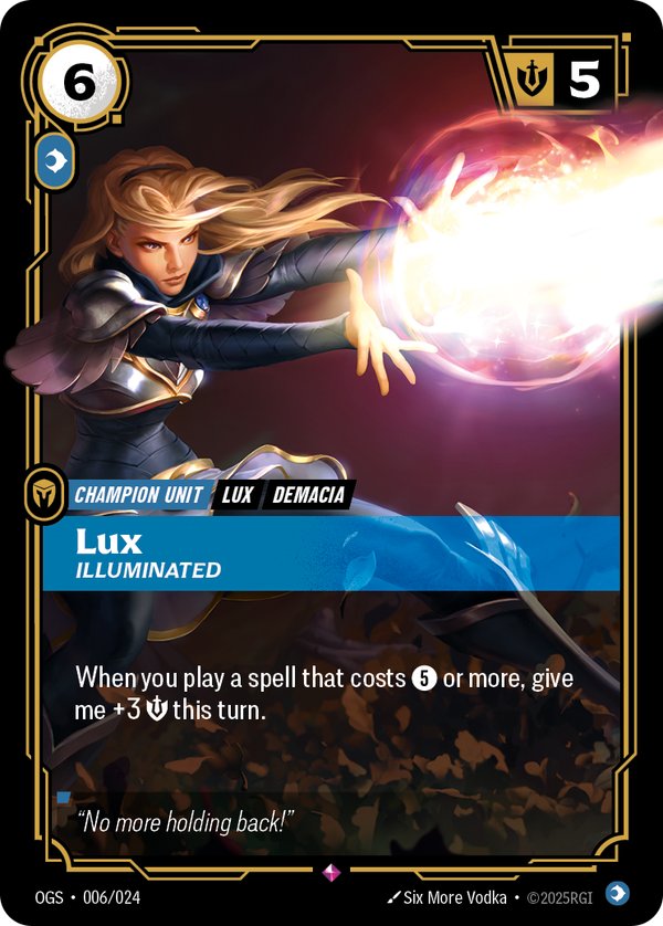 Lux - Illuminated 006/024 card from Riftbound Organized Play Promotional Cards
