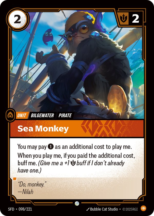 Sea Monkey 098/221 card from Riftbound Organized Play Promotional Cards
