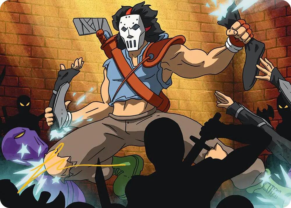 Casey Jones, Vigilante Art Card (Gold-Stamped Signature) 28 card from Art Series: Teenage Mutant Ninja Turtles