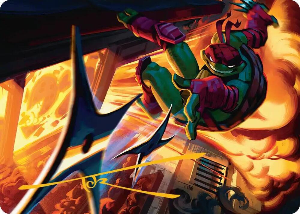 Storm of Steel Art Card (Gold-Stamped Signature) 48 card from Art Series: Teenage Mutant Ninja Turtles