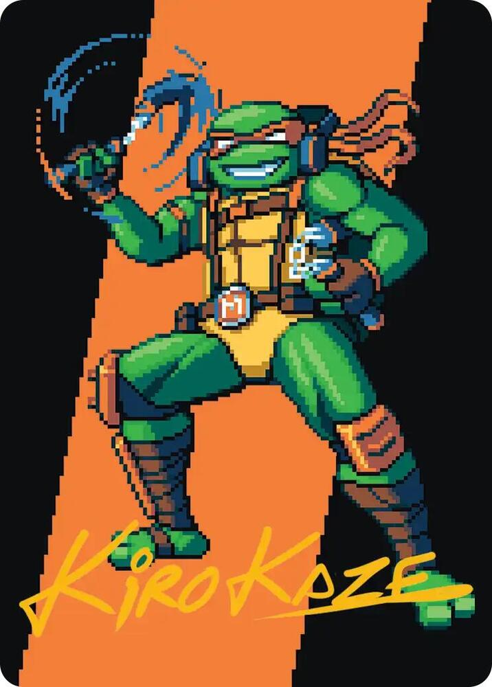 Michelangelo, the Heart Art Card (Gold-Stamped Signature) 35 card from Art Series: Teenage Mutant Ninja Turtles