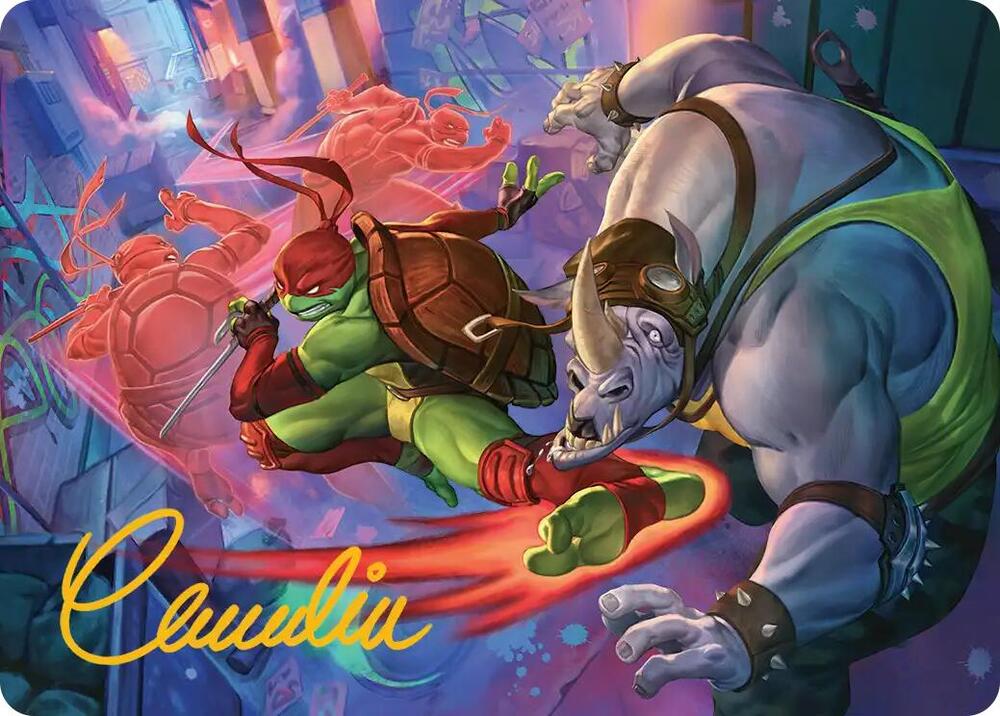 Super Combo Art Card (Gold-Stamped Signature) 44 card from Art Series: Teenage Mutant Ninja Turtles