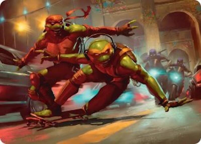 Raph & Mikey, Troublemakers Art Card 17 card from Art Series: Teenage Mutant Ninja Turtles