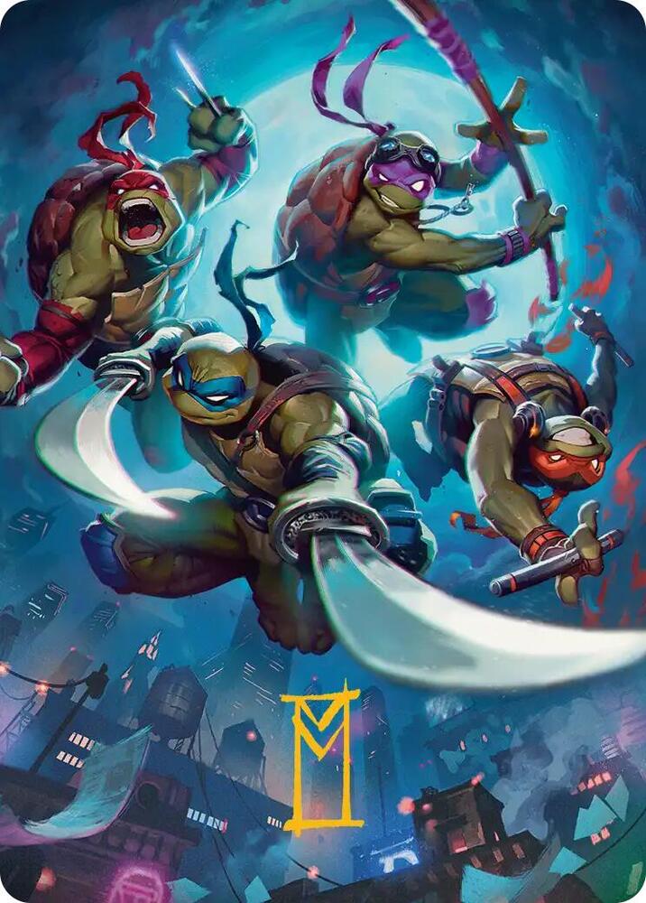 Heroes in a Half Shell Art Card (Gold-Stamped Signature) 41 card from Art Series: Teenage Mutant Ninja Turtles