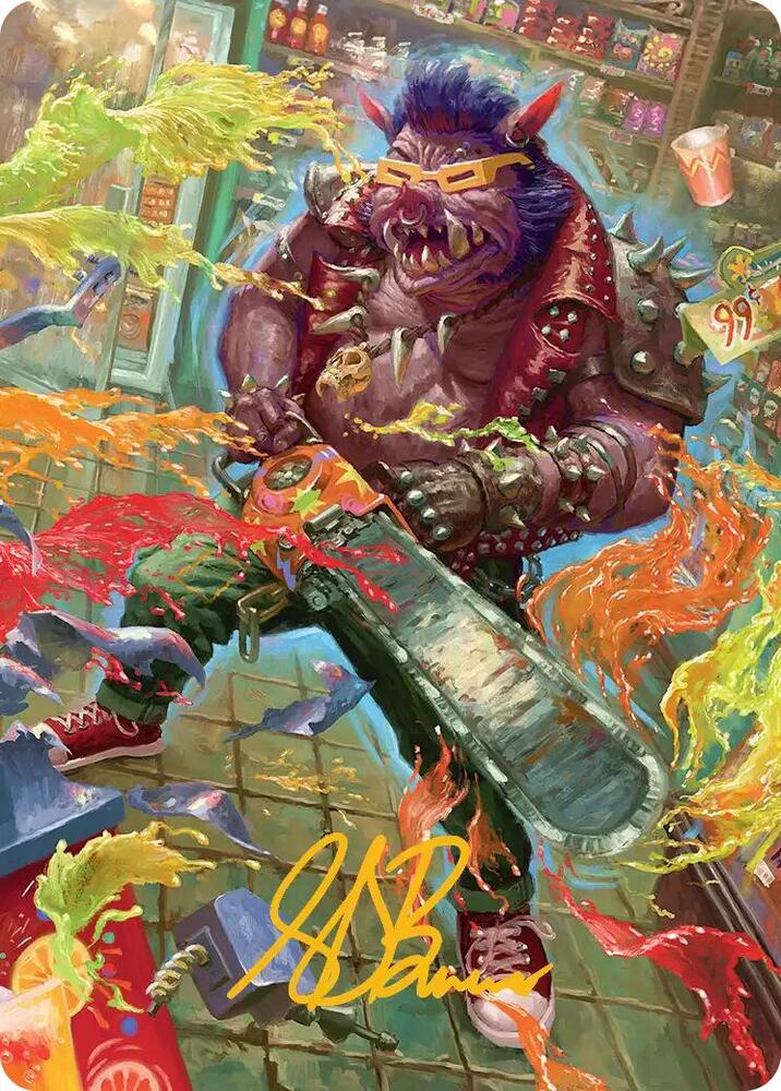 Bebop, Porcine Punk Art Card (Gold-Stamped Signature) 52 card from Art Series: Teenage Mutant Ninja Turtles