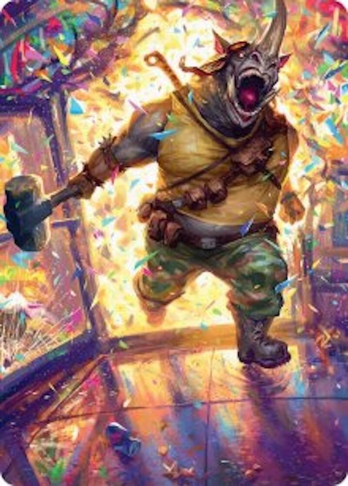 Rocksteady, Rowdy Rhino Art Card 54 card from Art Series: Teenage Mutant Ninja Turtles