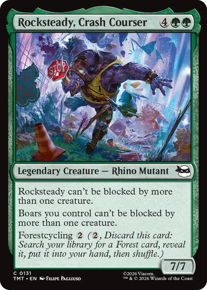 Rocksteady, Crash Courser 131 card from Teenage Mutant Ninja Turtles