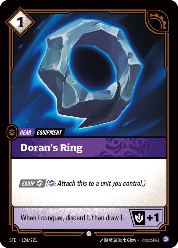 Doran's Ring 124/221 card from Riftbound Organized Play Promotional Cards