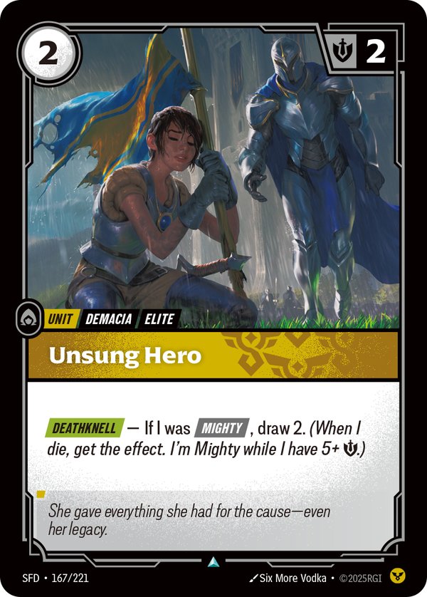 Unsung Hero 167/221 card from Riftbound Organized Play Promotional Cards