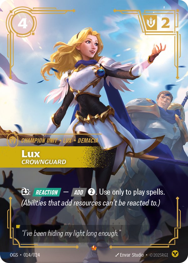 Lux - Crownguard 014/024 card from Riftbound Organized Play Promotional Cards